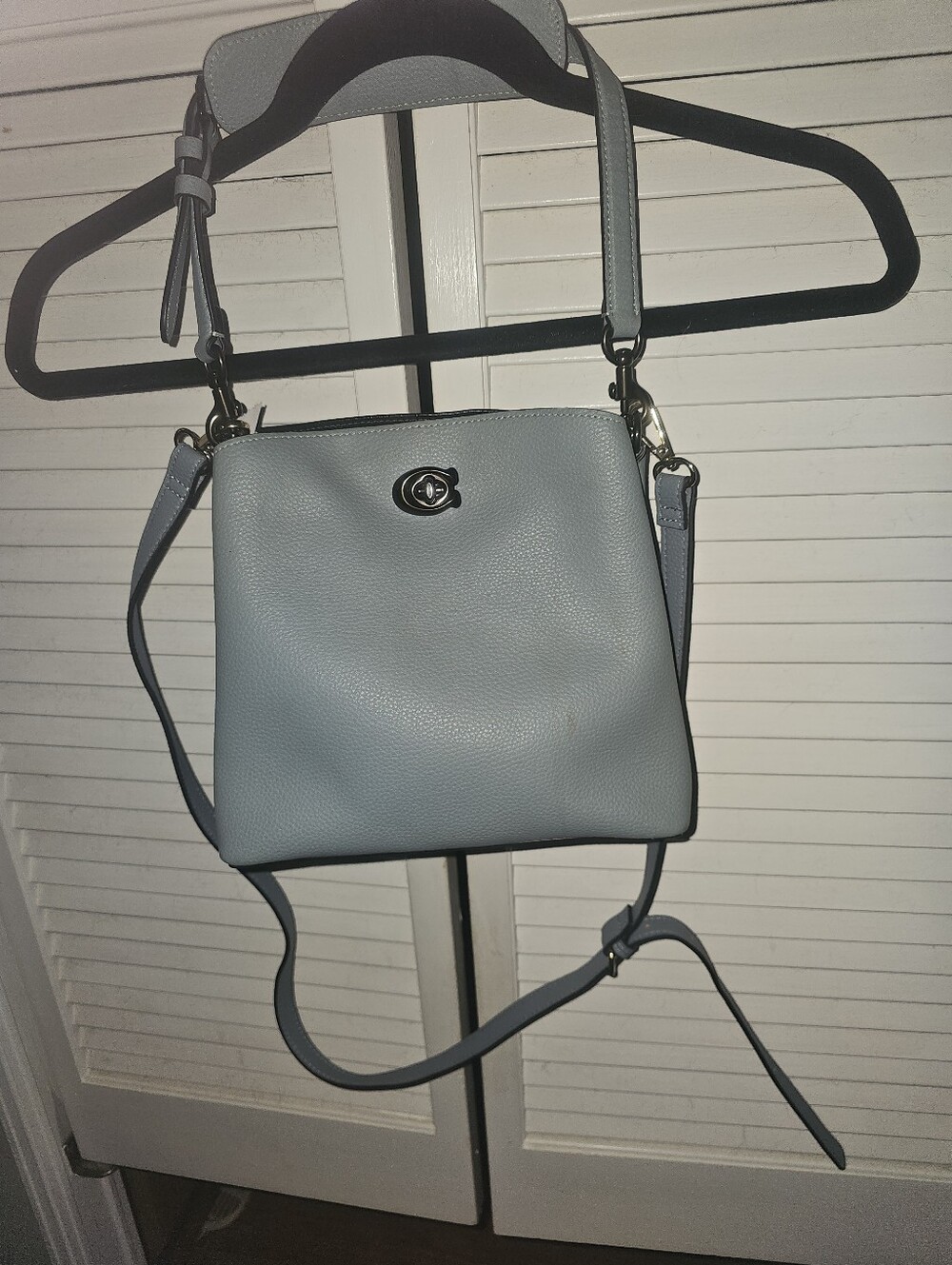 Coach Willow Grey Blue Leather bucket bag